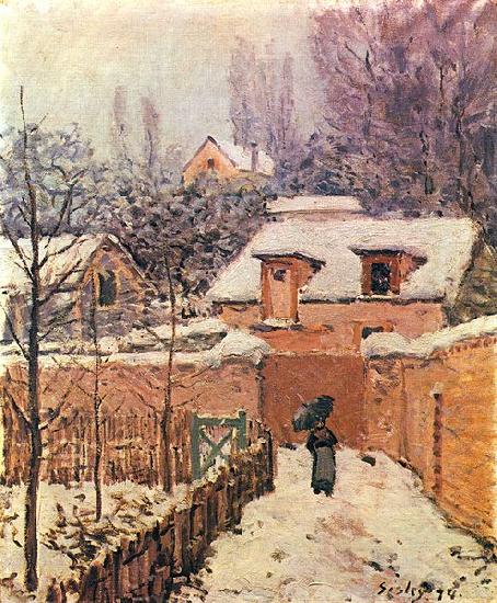 Alfred Sisley Garten im Louveciennes im Schnee